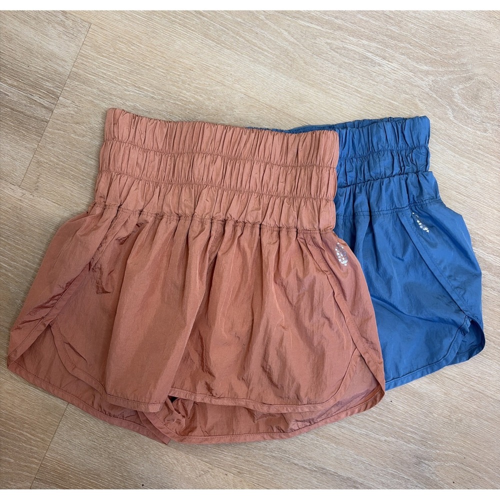 Lot Of 2 Free People Movement FP The Way Home Shorts Small Blue & Peach EUC